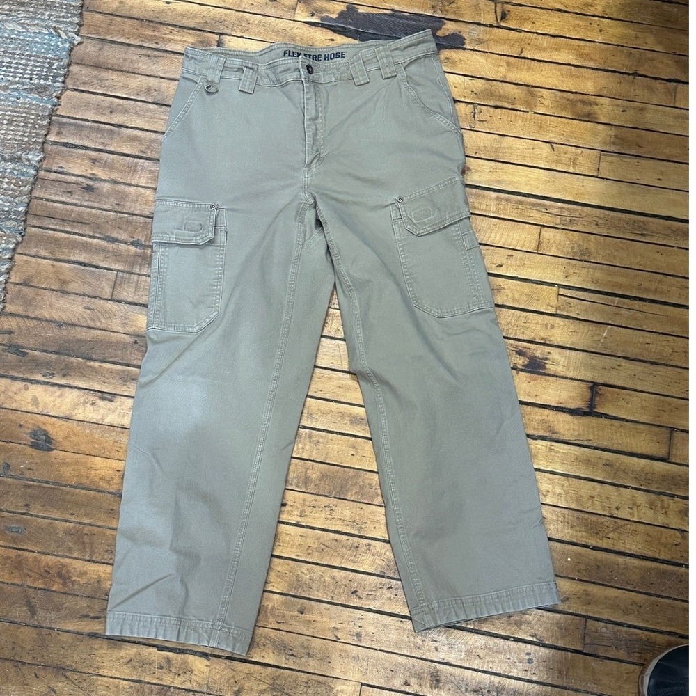 Duluth Trading Co Flex Fire Hose Cargo Pants Bundle Mens 37x30 Khaki Brown 2pk - Picture 4 of 8
